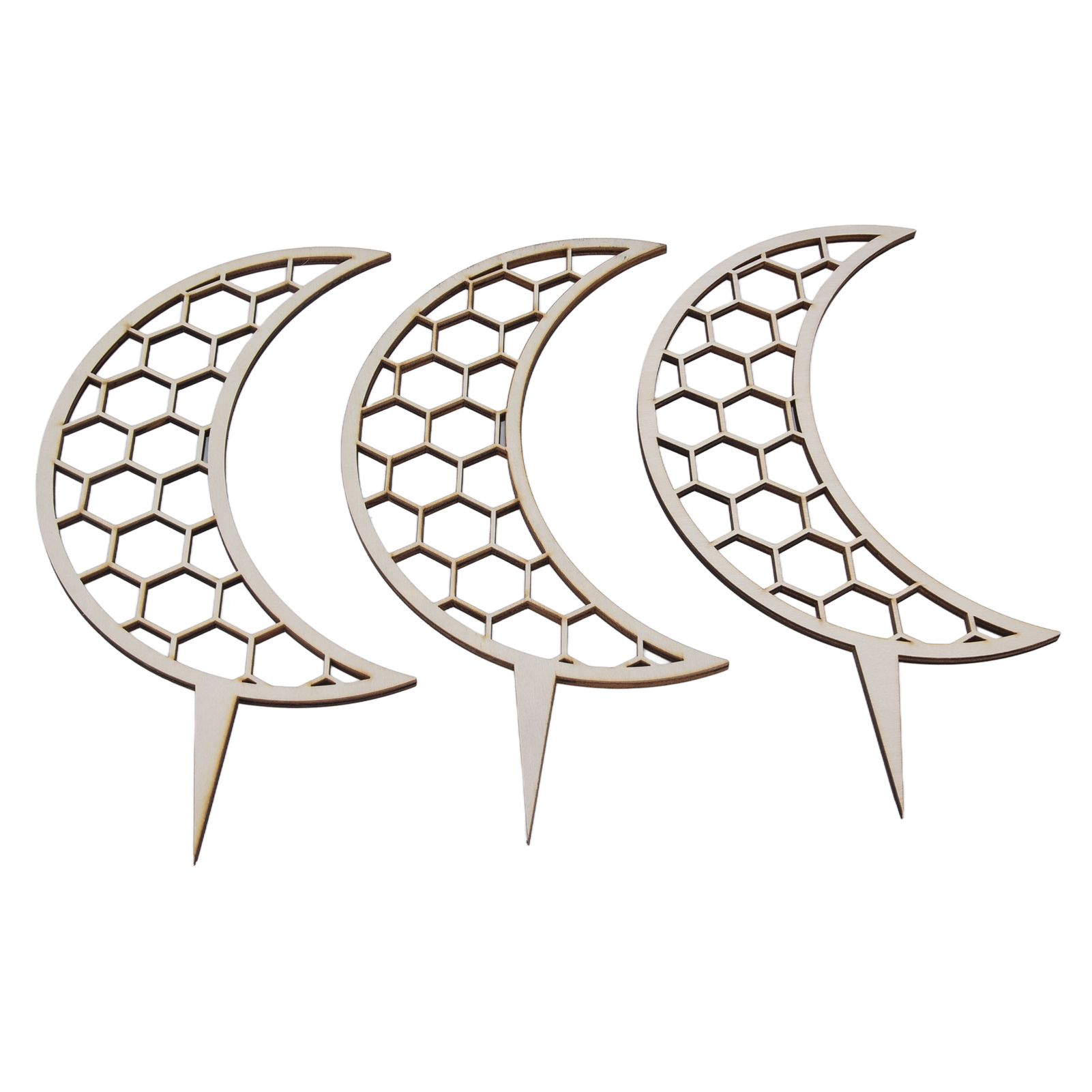 3 Pcs Vines Climbing Support Unique Design Composite Wood 30cm Flower Climbing Rack for Plant Modeling Moon Style — image 5