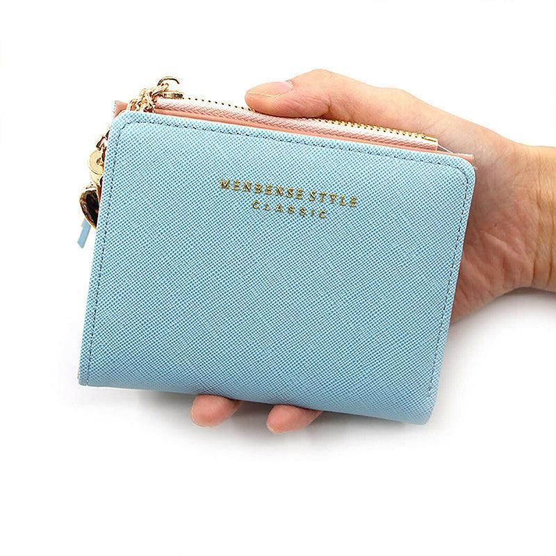 Ladies Short Wallet Small Leather Purse Folding Card Holder Coin Pocket Tassel Design - Red โ image 5