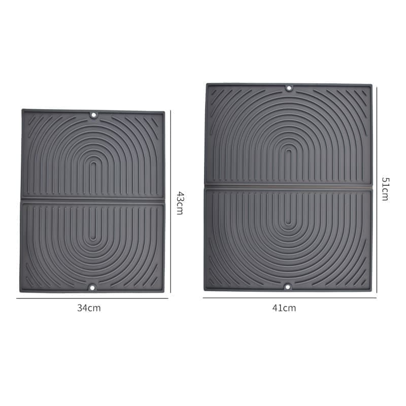 Non-Slip Foldable Silicone Kitchen Counter Mat with Water Drainage, 51cm x 41cm, Grey — image 2