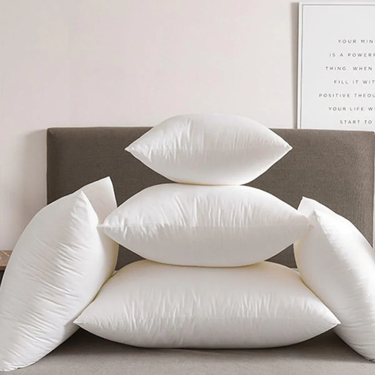 2pcs High Quality Square Pillow Inserts Soft Cushion Fillers Hotel Grade Use - 45x45cm โ image 4