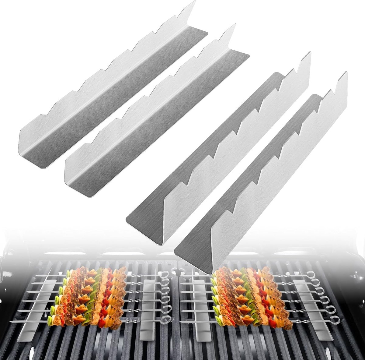 4 pieces - Skewer holder - Stainless steel skewer rack - BBQ Skewer Holder - Stainless Steel Skewer Holder - Shish kebab - stainless steel grill - BBQ