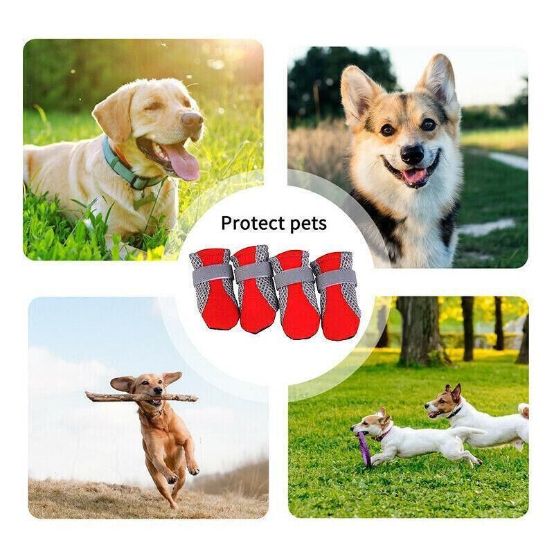 4PCS S Size Anti Slip Waterproof Protective Dog Shoes Rain Boots Pet Socks Booties - Green — image 5