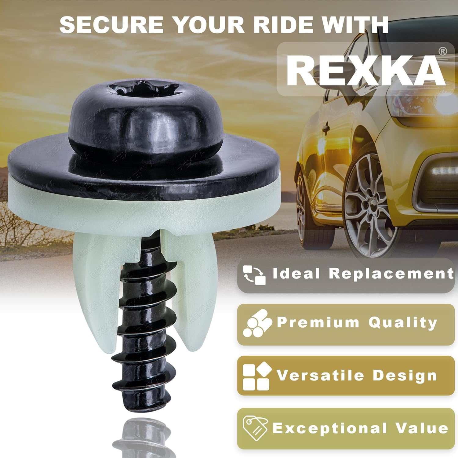 Rexka 10 Sets Engine Splash Shield Screws for Ford - T30 Torx Head Bolts and Grommets for Undertray Engine Fender Liner Deflector Grille for Ford Escape F-150 โ image 3