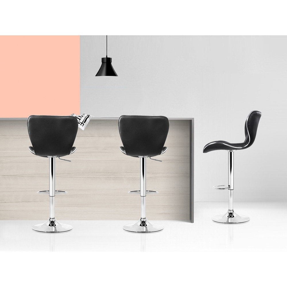 Artiss 4x Bar Stools Gas Lift Leather Seat Black โ image 6