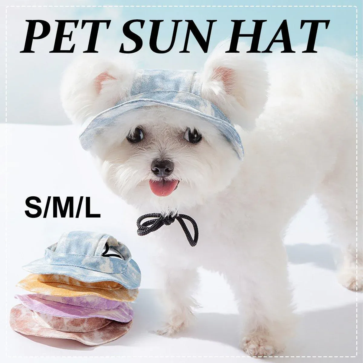 Adjustable Pet Hat with Cute Leaky Ears Sunscreen Fisherman Hat Four Seasons Use - Yellow - S — image 2
