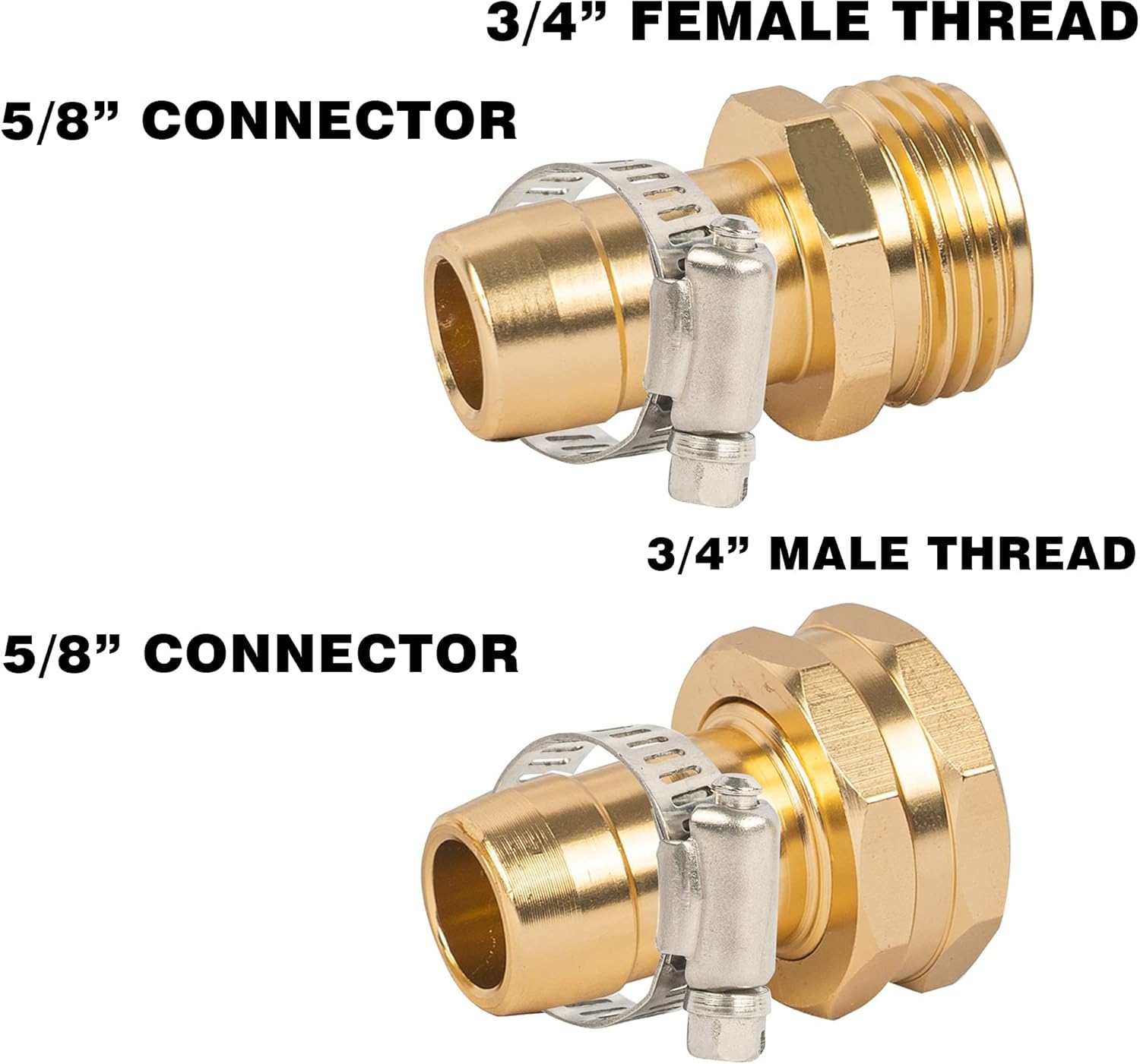 Garden Hose Repair Connector with Clamps + Adjustable Twist Hose Nozzle โ image 3