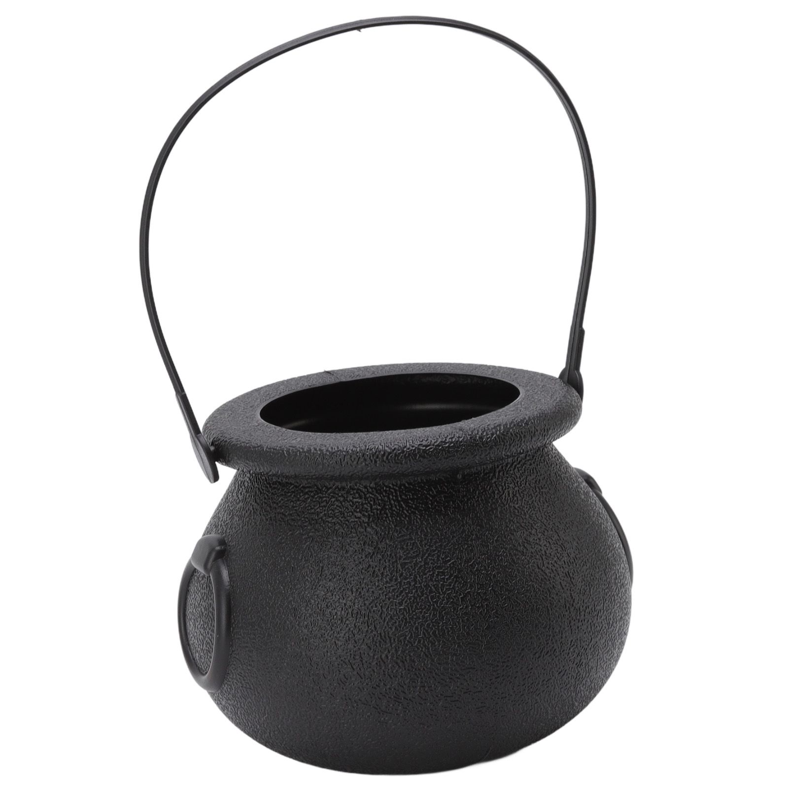 Candy Bucket Plastic Black Portable Cauldron Kettle Halloween Party Decoration with Handle for Kids — image 5
