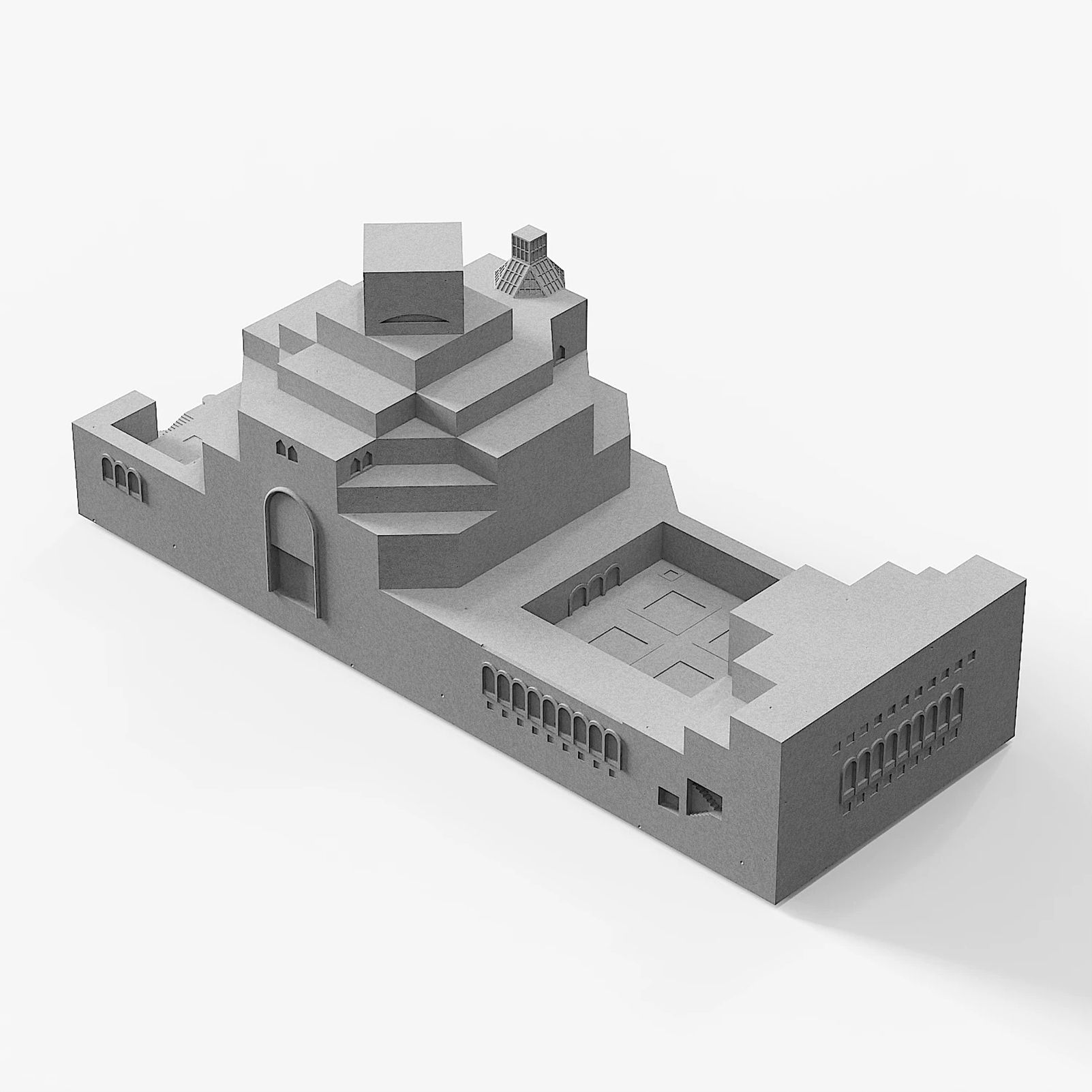 Museum of Islamic Art Doha Concrete Model Architectural Replica Sculpture & Desktop Decor(Grey)