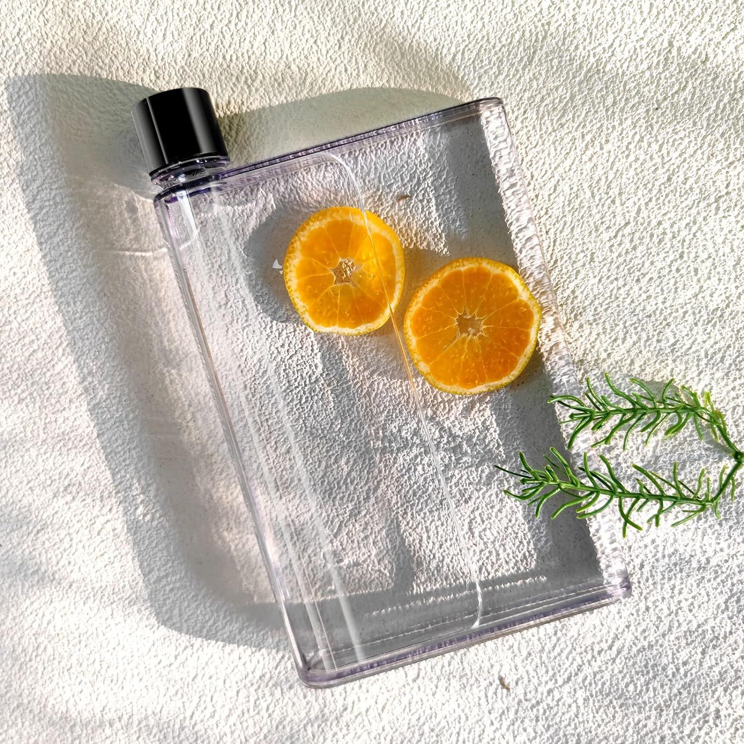 Clear Reusable Slim Flat Water Bottle 420ml - Fits in Pocket Random Corner. Transparent Portable Cup for School,Sports, Travel — image 5