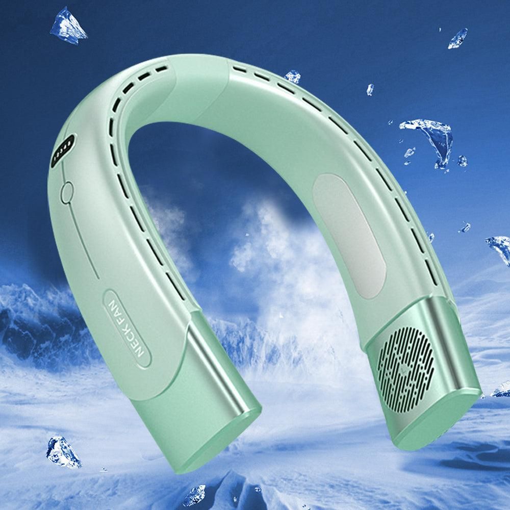 Hanging Neck Fan Wearable Bladeless Fan USB Rechargeable Cooling Fan with 5 Speed Adjustment Green โ image 5