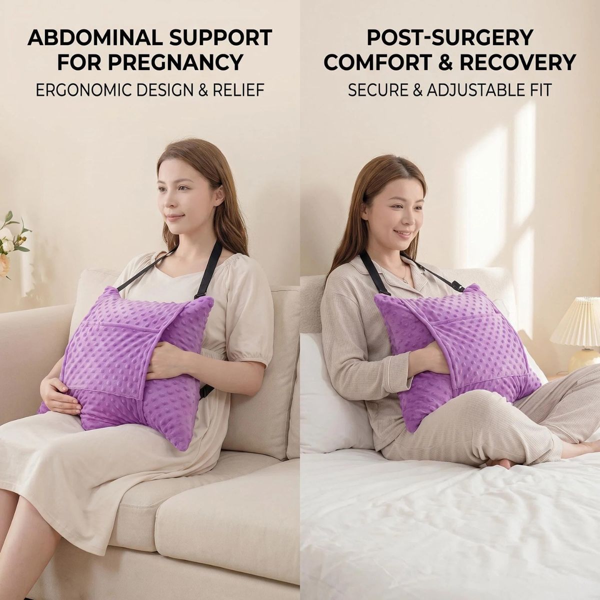 Hysterectomy Recovery Pillow with 2 Pocket for Abdominal Surgery, Hysterectomy Recovery Must Haves Essentials Abdominal Pillow Post Surgery Gifts for — image 6