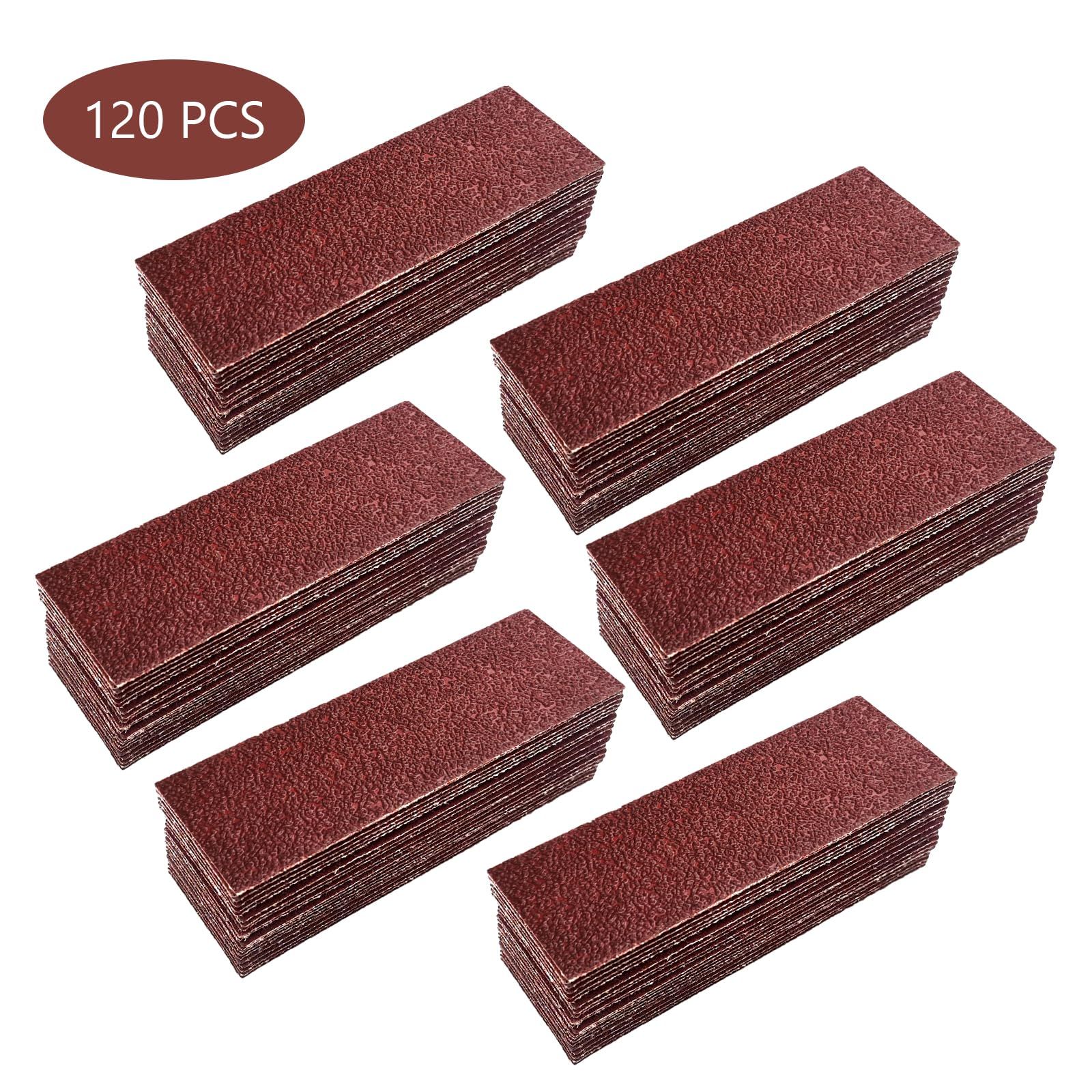 120 PCS Micro Detail Sandpaper Assortment, 3.5 x 1 inch Hook and Loop Sandpaper Strips, 40 Grit Sand Paper โ image 3
