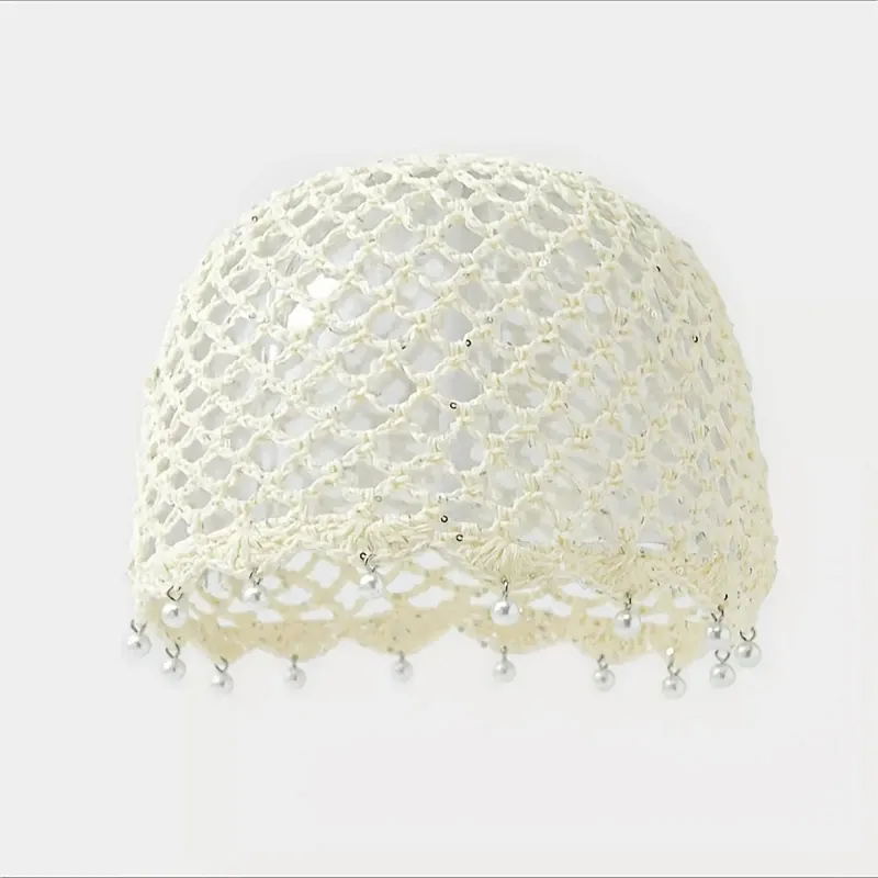 Bohemian Pearl Tassel Turban Headband – Hand-Woven, Breathable & Lightweight, Literary & Versatile, Brightens Up Your Summer Look. (BLACK) — image 6