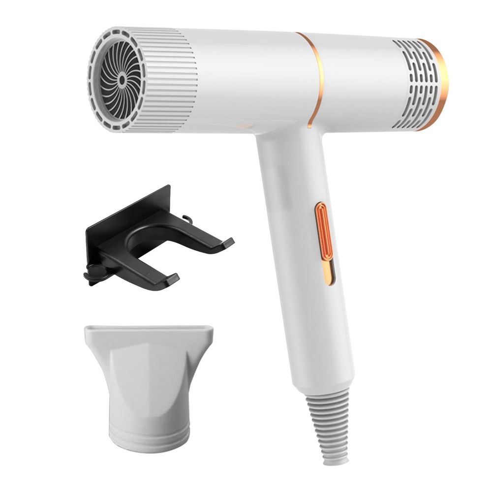 Electric Hair Dryer with Diffuser, High-Powered Negative Ionic Hair Care Blow Dryer with Nozzle, Low Noise Professional Salon Hairdryer Intelligent Temperature Control for Normal & Curly Hair