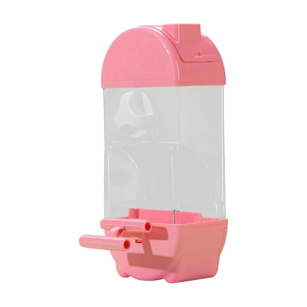 Transparent Acrylic Bird Feeder - Durable Weather-Proof Design for Small Birds, Mess-Free Food Dispensing, Easy to Clean and Refill, Perfect for Gardens and Patios,Pink