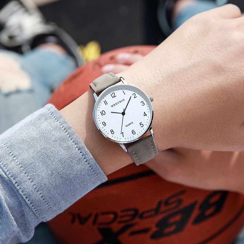 MREURIO Men's Quartz Watch 38mm Mineral Glass Women's gray belt โ image 4