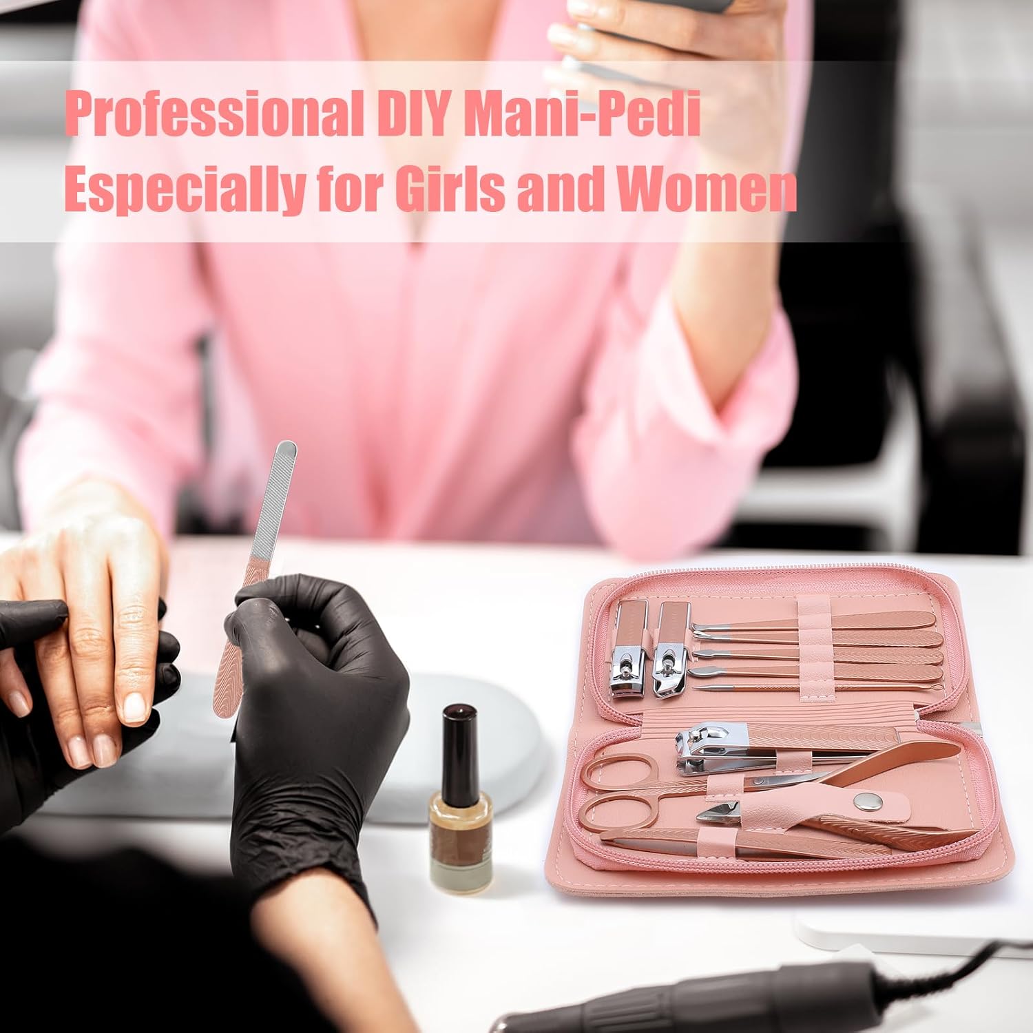 Manicure Set-Stainless Steel Nail Care Set-12 in 1 Professional Ingrown Toenail Clipper Grooming Tool-Pedicure Kit & Toe Nail Cutter-Men Gifts for Grandpa Dad — image 6