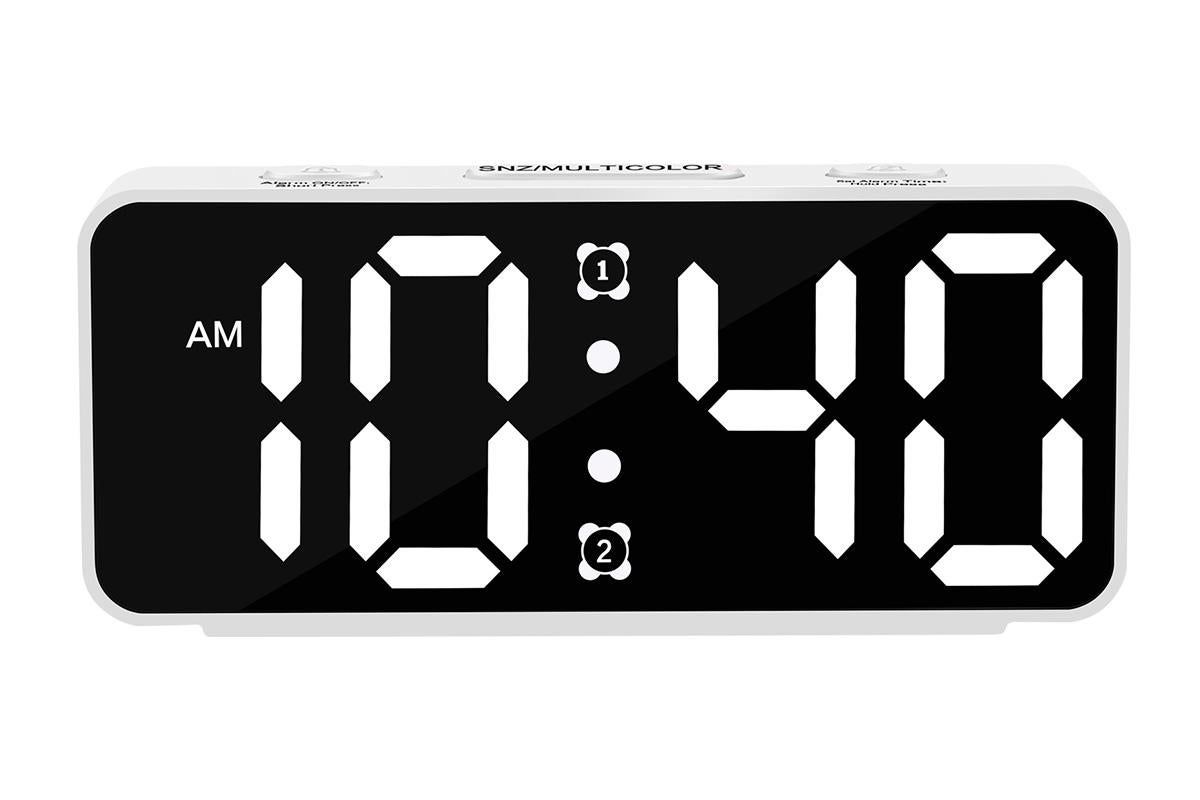 Small Digital Alarm Clock with 5 Dimmers and 5 Alarm Volumes for Bedrooms - White โ image 2