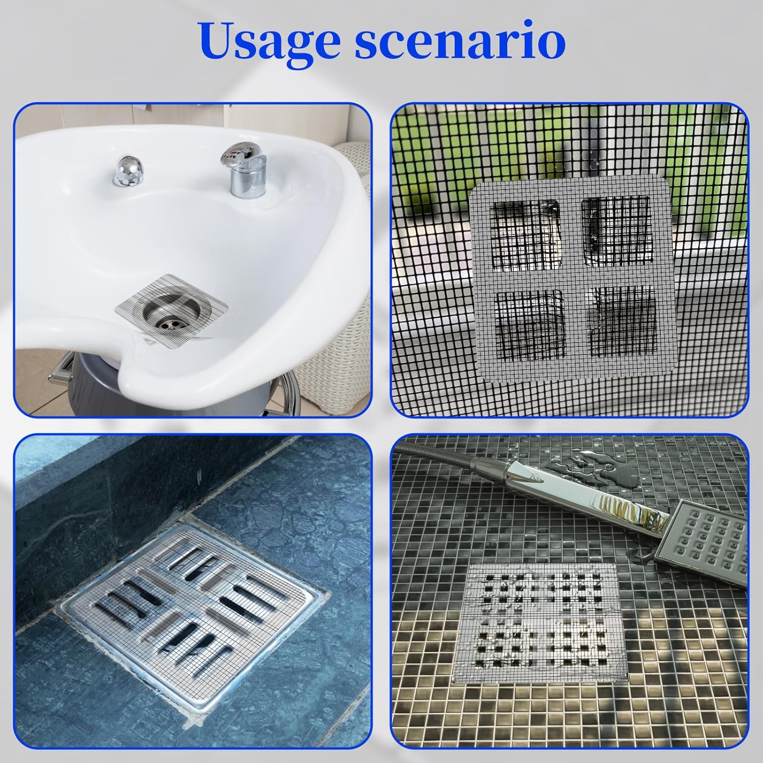 100PCS Disposable Shower Drain Hair Catcher - 4 Inch Hair Catcher Shower Drain - Drain Cover Mesh Stickers for Human & Pet Hair - Bathtub, Bathroom, Kitchen — image 4