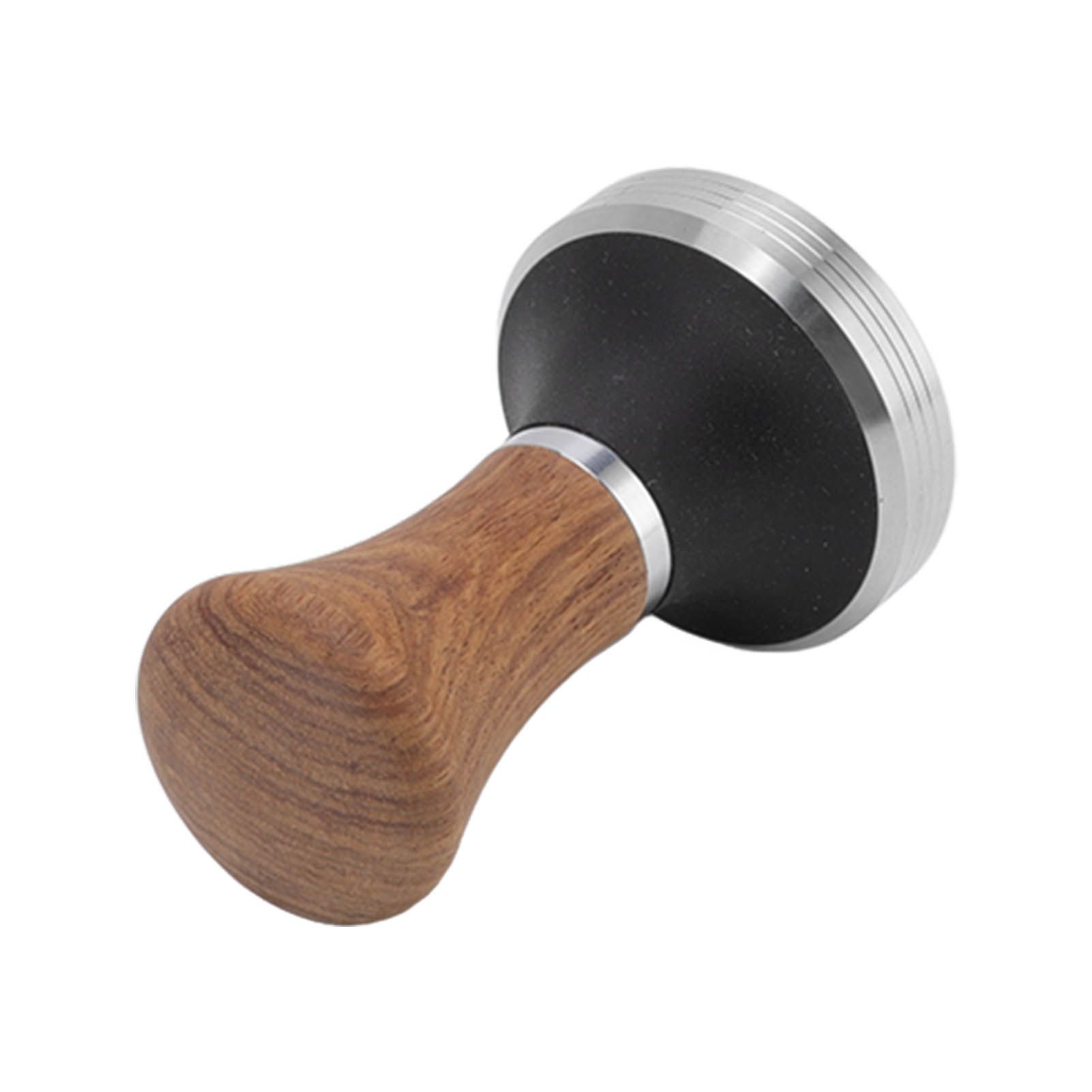 Coffee Tamper Stainless Steel Flat Bottom Coffee Hand Tamping Tool with Wooden Handle 51mm/2.0in — image 2