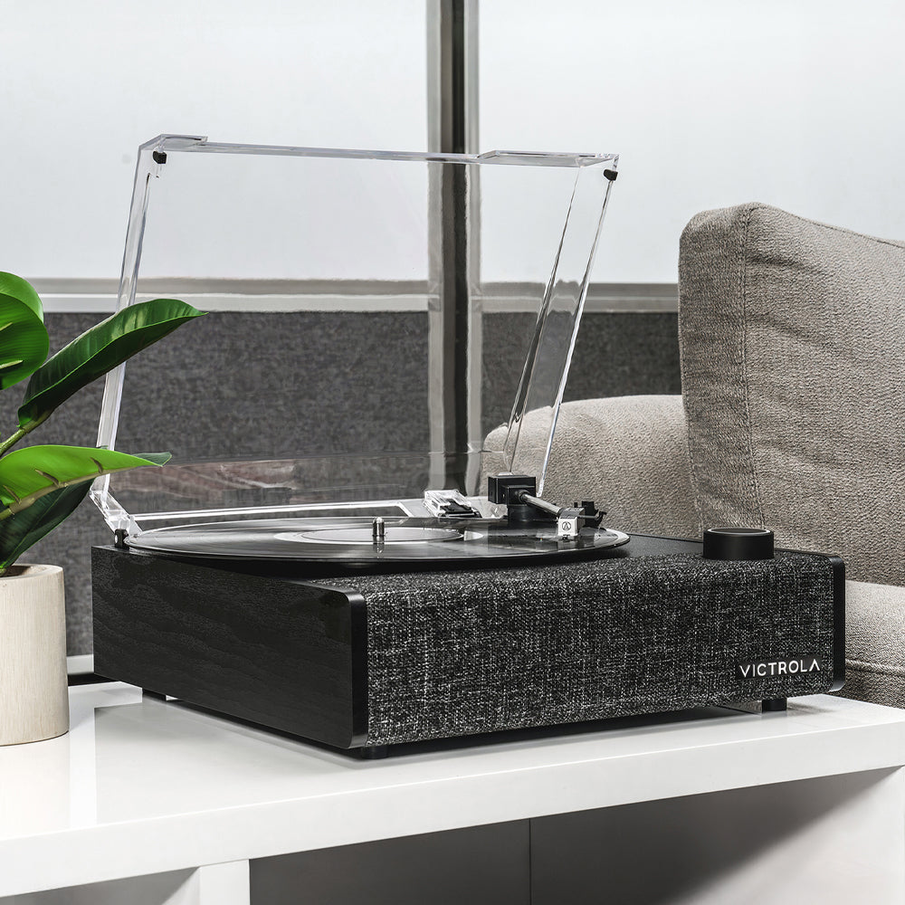 Victrola Eastwood II Turntable - Black + Gadhouse Vinyl Rack Bundle - Black β image 2