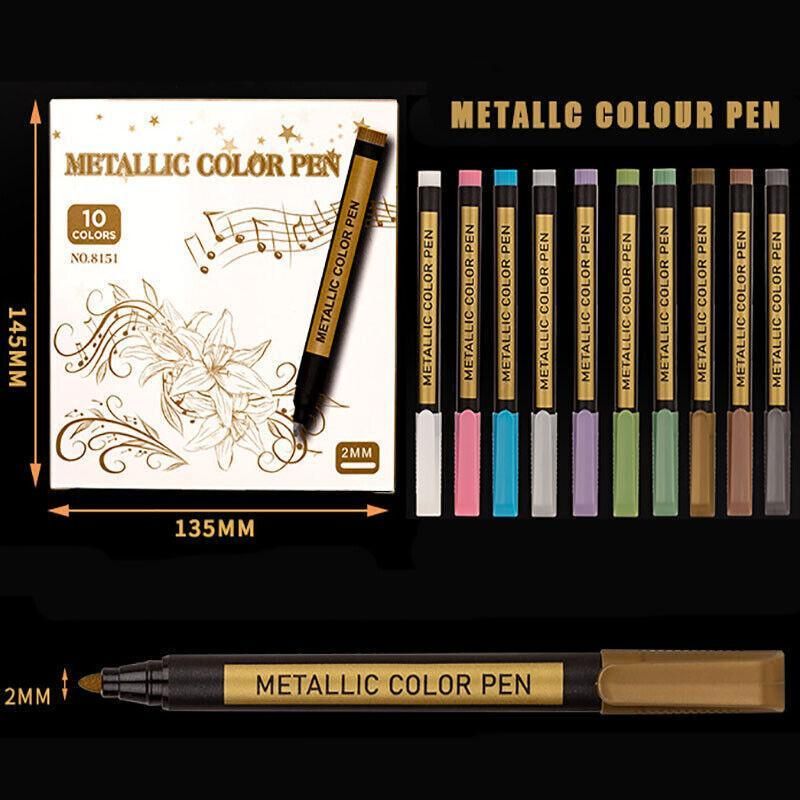 10Pcs/Set Waterproof Paint Pens for Art on Metal Glass & Rock — image 4