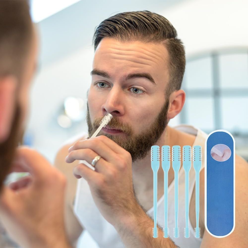 Nasal Hair Cutter, 2024 New Double Sided Nose Hair Knife Manual Nose Trimmer, 360 Rotating Nasal Razor Cutter with Ear Picker for Women and Men (Pink 3Pcs) — image 6