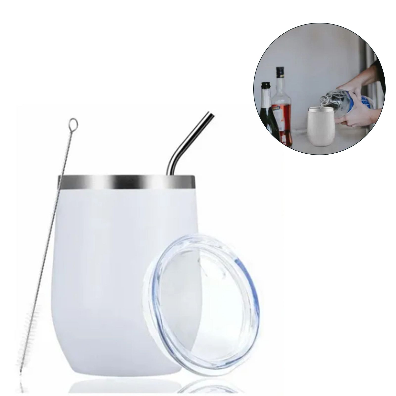 Stainless Steel Thermal Cup Large Capacity Non Slip Outdoor Portable Thermal Coffee Mug Gift White 12oz 360ml โ image 6