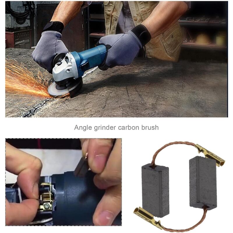 Carbon Brushes for Bosch Angle Grinder 15 × 8 × 5mm 20pcs Replacement Compatible Power Tool Repair Parts