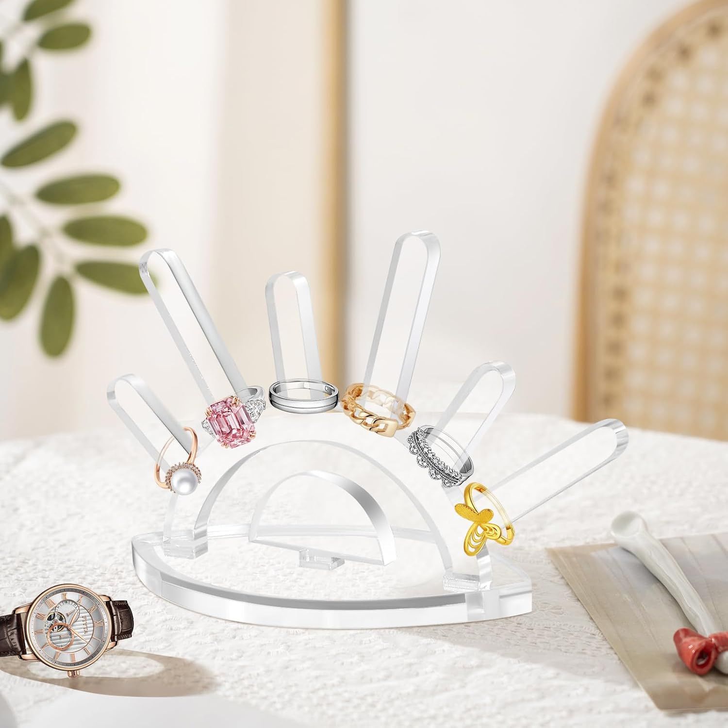 Acrylic Ring Holder, Evil Eye Ring Display, Cute Jewelry Display Stand, Christmas Birthday Engagement Gift for Women β image 3