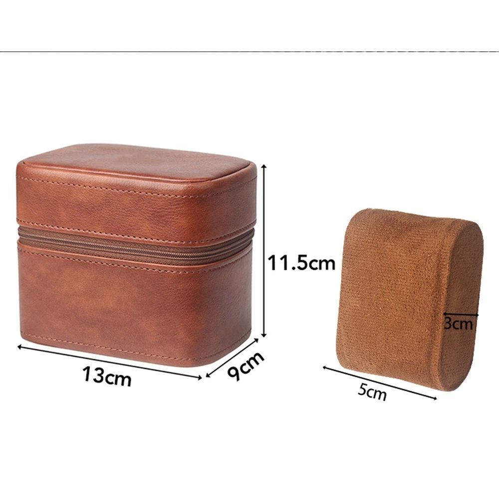2 slot watch travel case organizer, hard watch travel box with insert for rings, cufflinks, bracelet,organization(Brown) — image 5