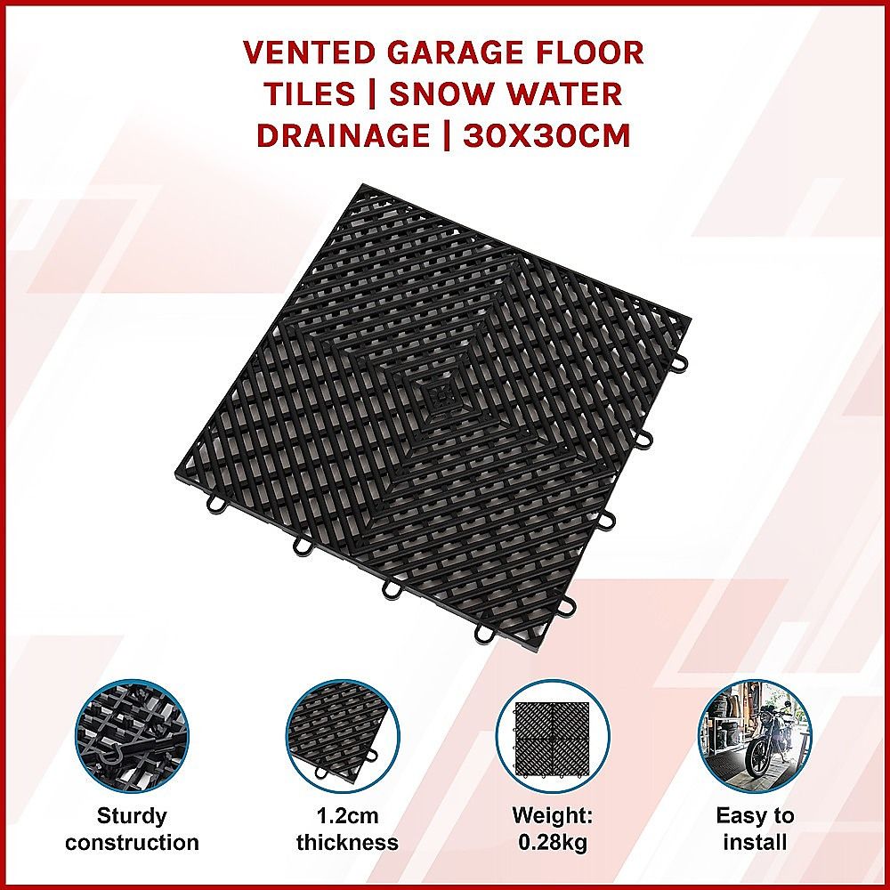 Vented Garage Floor Tiles | Snow Water Drainage | 30x30cm โ image 5