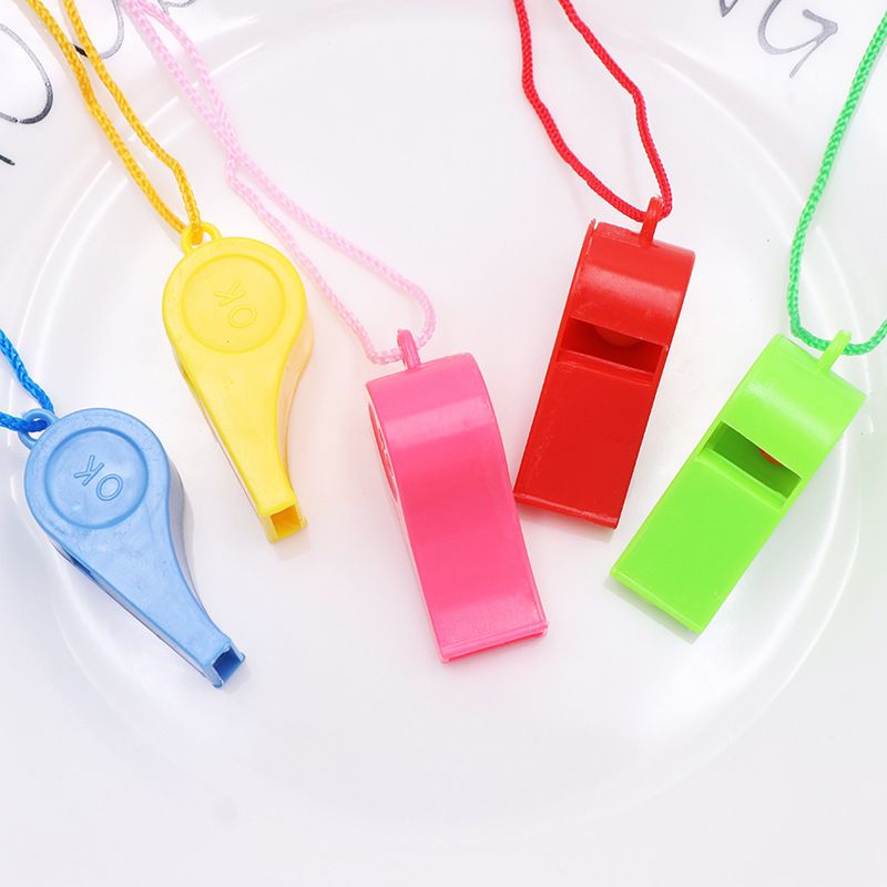 5 Pcs Loud Plastic Emergency Whistle with Lanyard for Outdoor Activities, Coach Trainning Whistles Party Whistles for Sports โ image 4