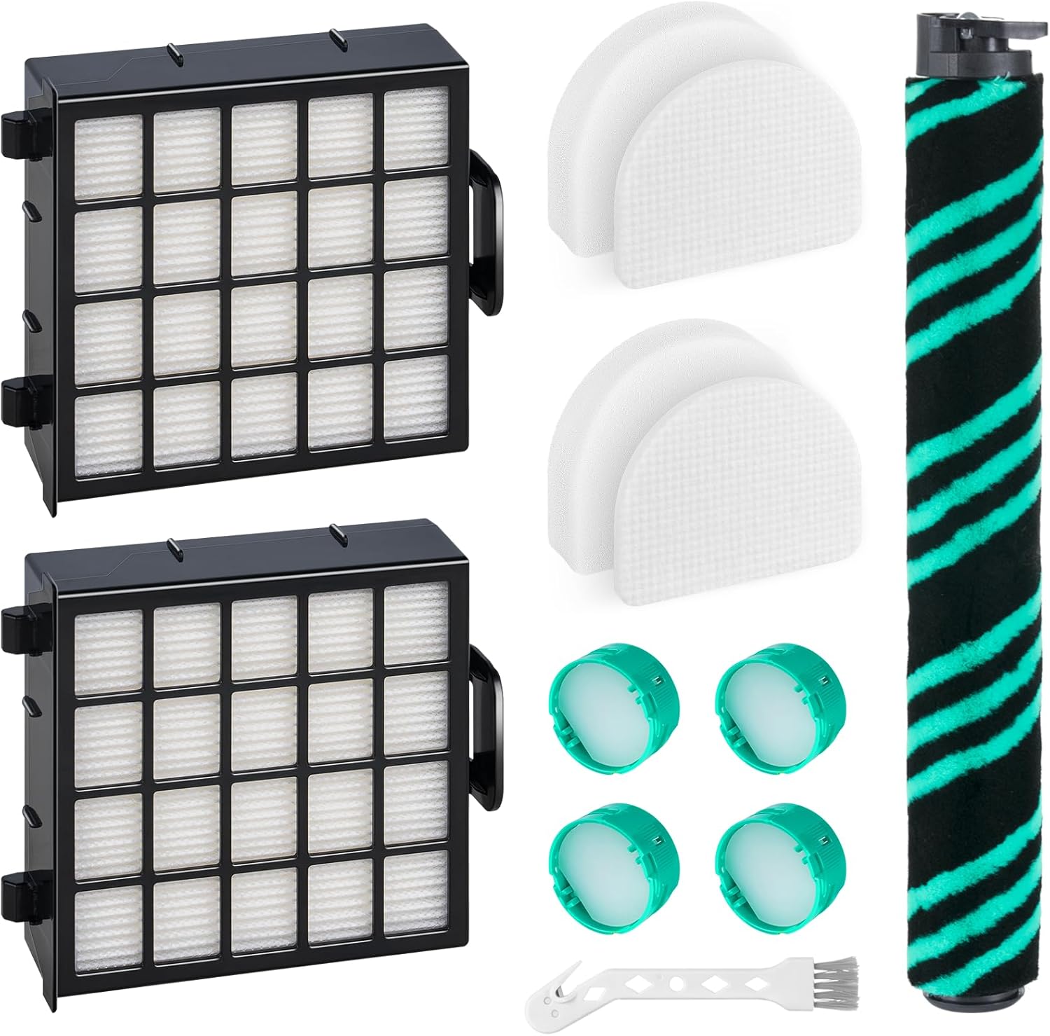 AZ4002 Replacement Accessories for Shark AZ4000 AZ4000C AZ4002 AZ4002W POWERDETECT Upright Vacuum Cleaner, 1 Brushroll, 2 Filters, 4 Foam & Felt Filters, 4