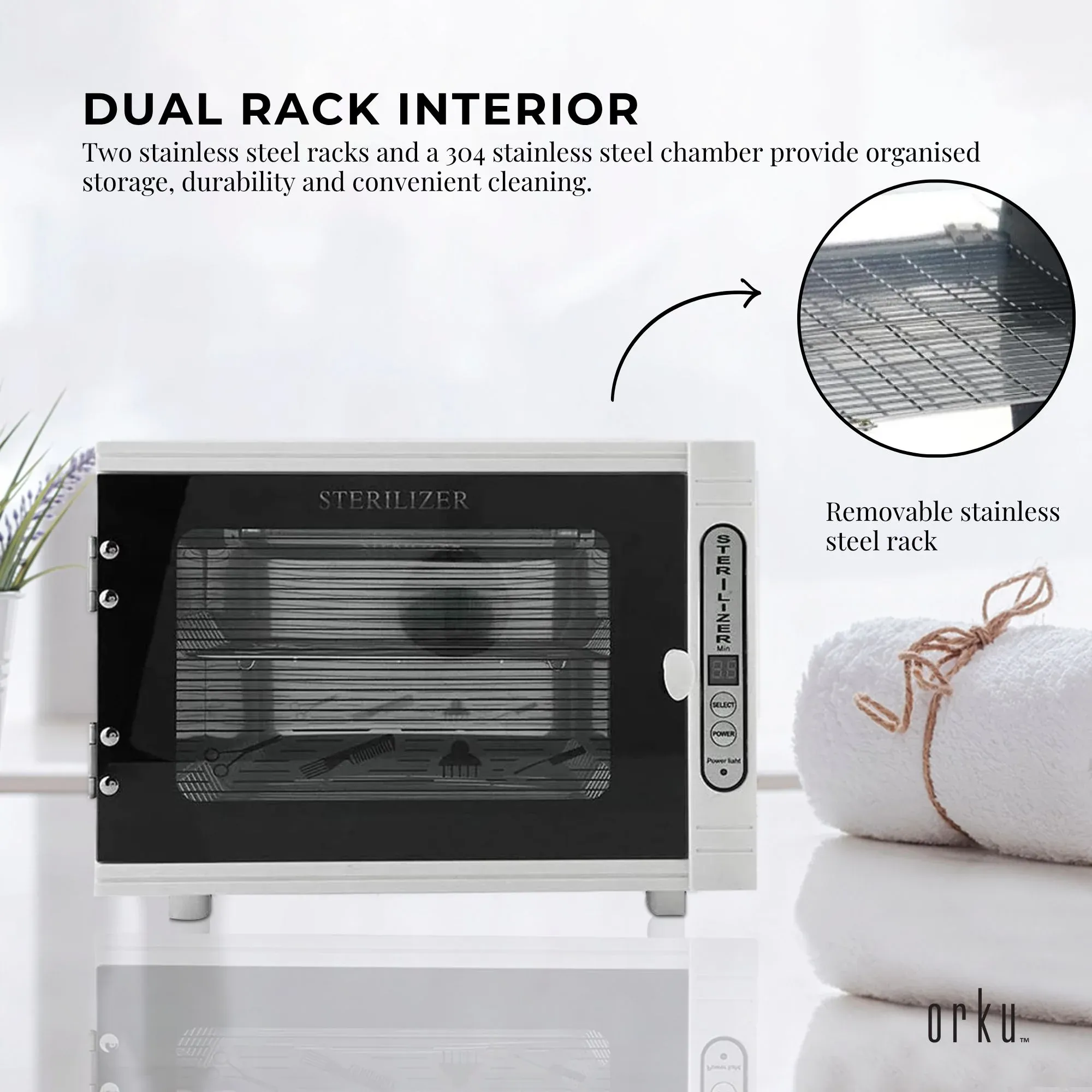 Orku 10L UV Disinfection Cabinet for Salon Beauty Nail Tool Storage โ image 4