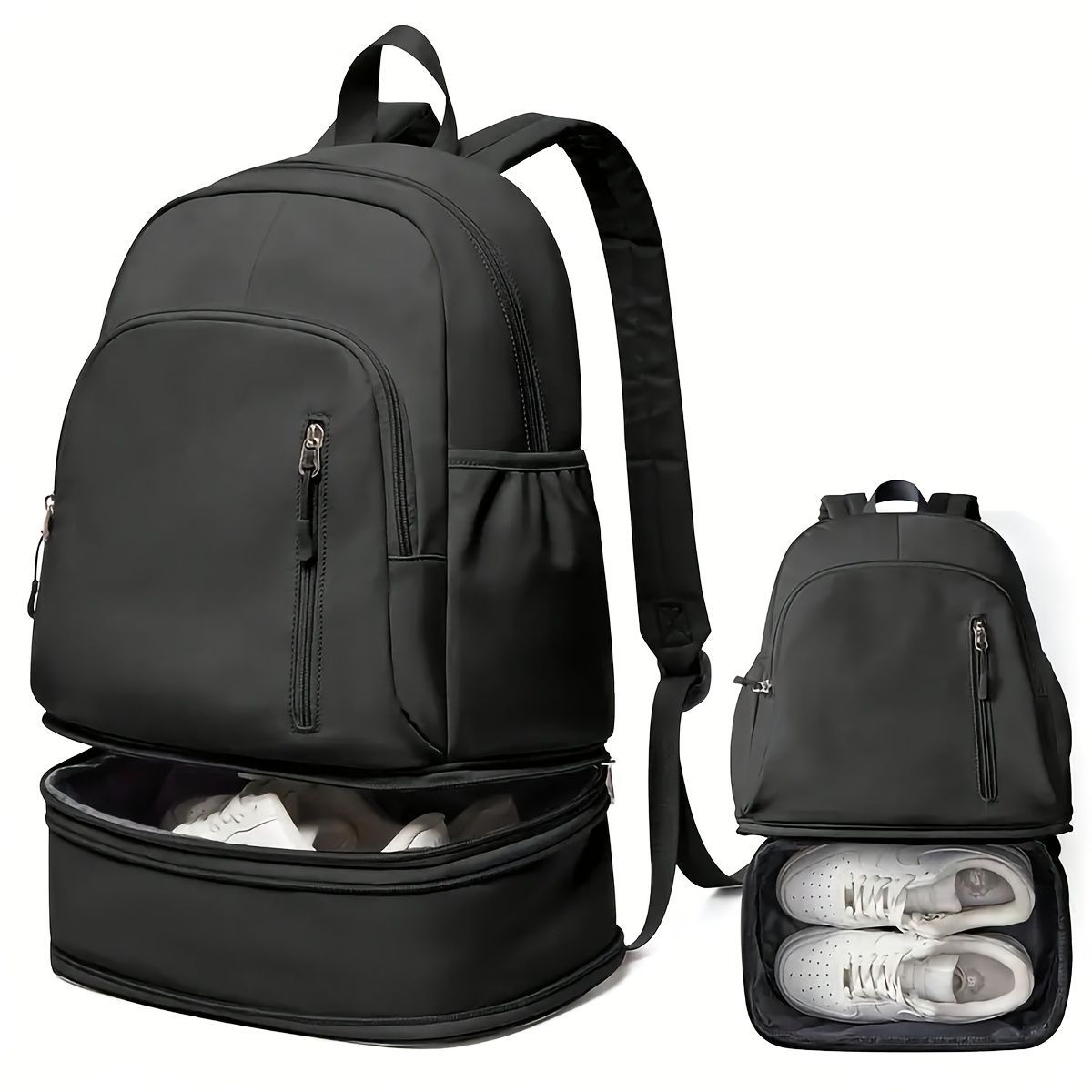 Travel Backpack Shoe Compartment Durable Backpack Travel Accessories Carry-On - Black - Size Regular โ image 2