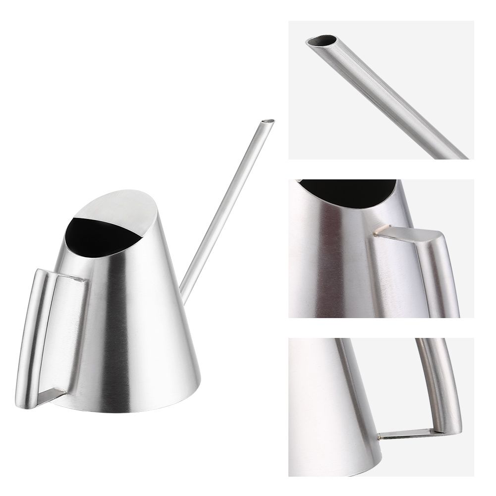 900ml Stainless Steel Watering Can Brushed Garden Planting Indoor Outdoor — image 6
