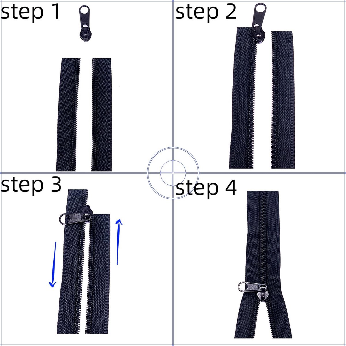 Zippers - 1 Roll - Zipper - Includes 20 Replacement Zippers - Nylon - Metal - Replacement Zipper Set - Zipper Closure Repair Kit - Suitable for Bags, Clothing — image 2