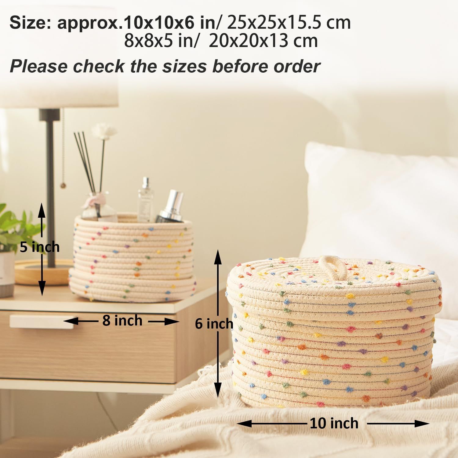 Round Storage Baskets with Lids — image 4