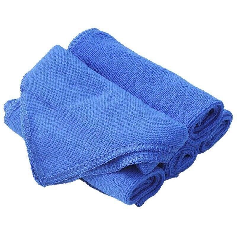 50PCS Blue Microfibre Car Cleaning Cloths 30x30cm Wash Dry Polish Towel Set — image 2