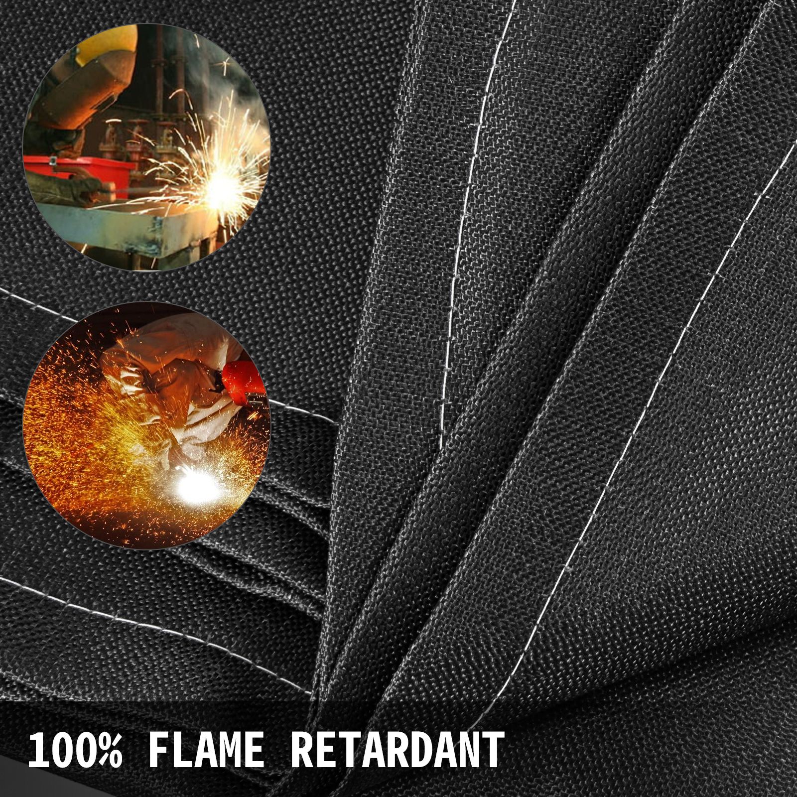 10 x 10 Ft Welding Blanket Black Fiberglass Blanket Portable Fiberglass Fire Retardant Blanket Welding Mat Welding Fireproof Thermal Resistant Insulation With โ image 2