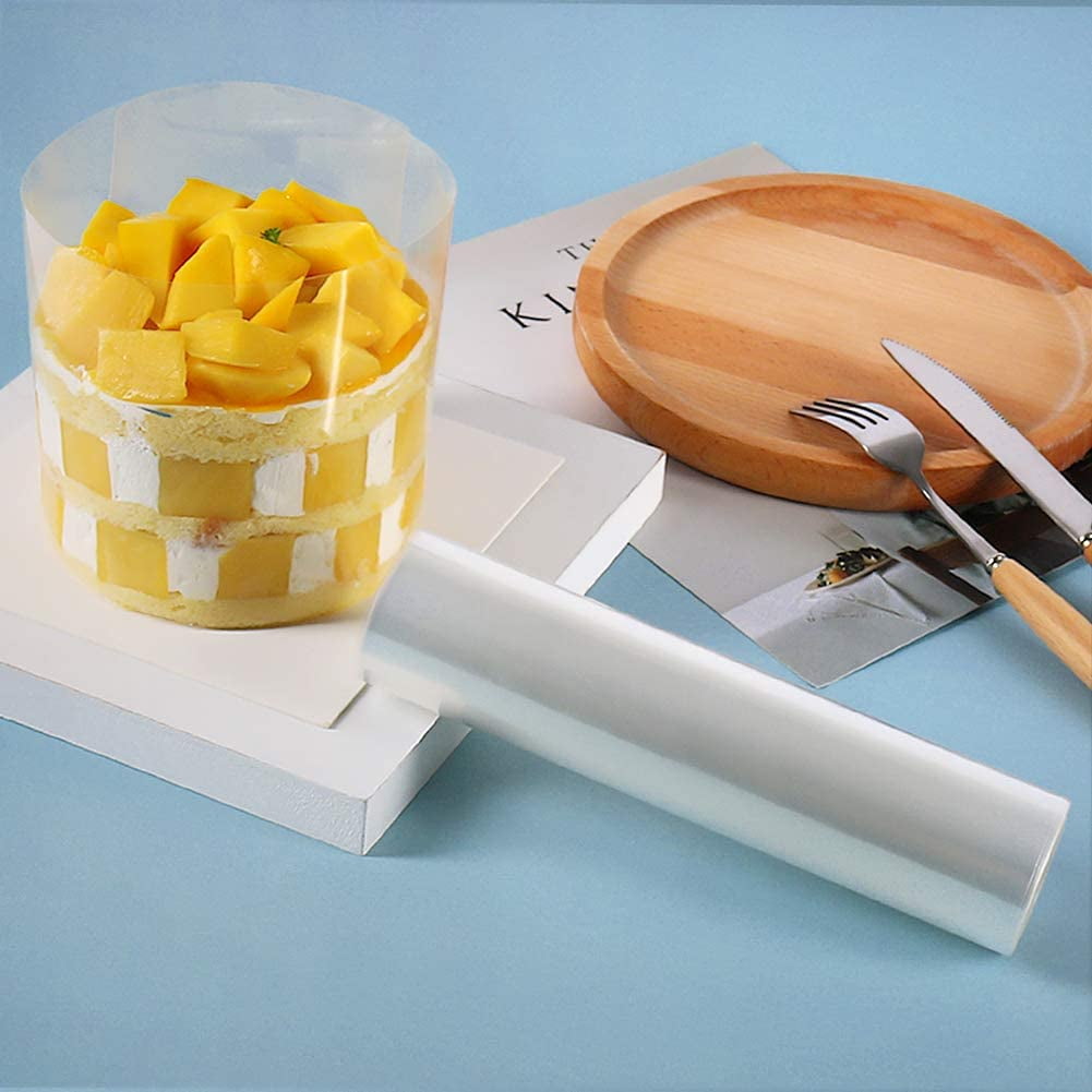 8 Inch Cake Collars, Clear Transparent Cake Acetate Sheet Roll, Cake Plastic Wrap, Cake Acetate Collar for Chocolate Mousse DIY Cake Wraping Decorating Shaker — image 5