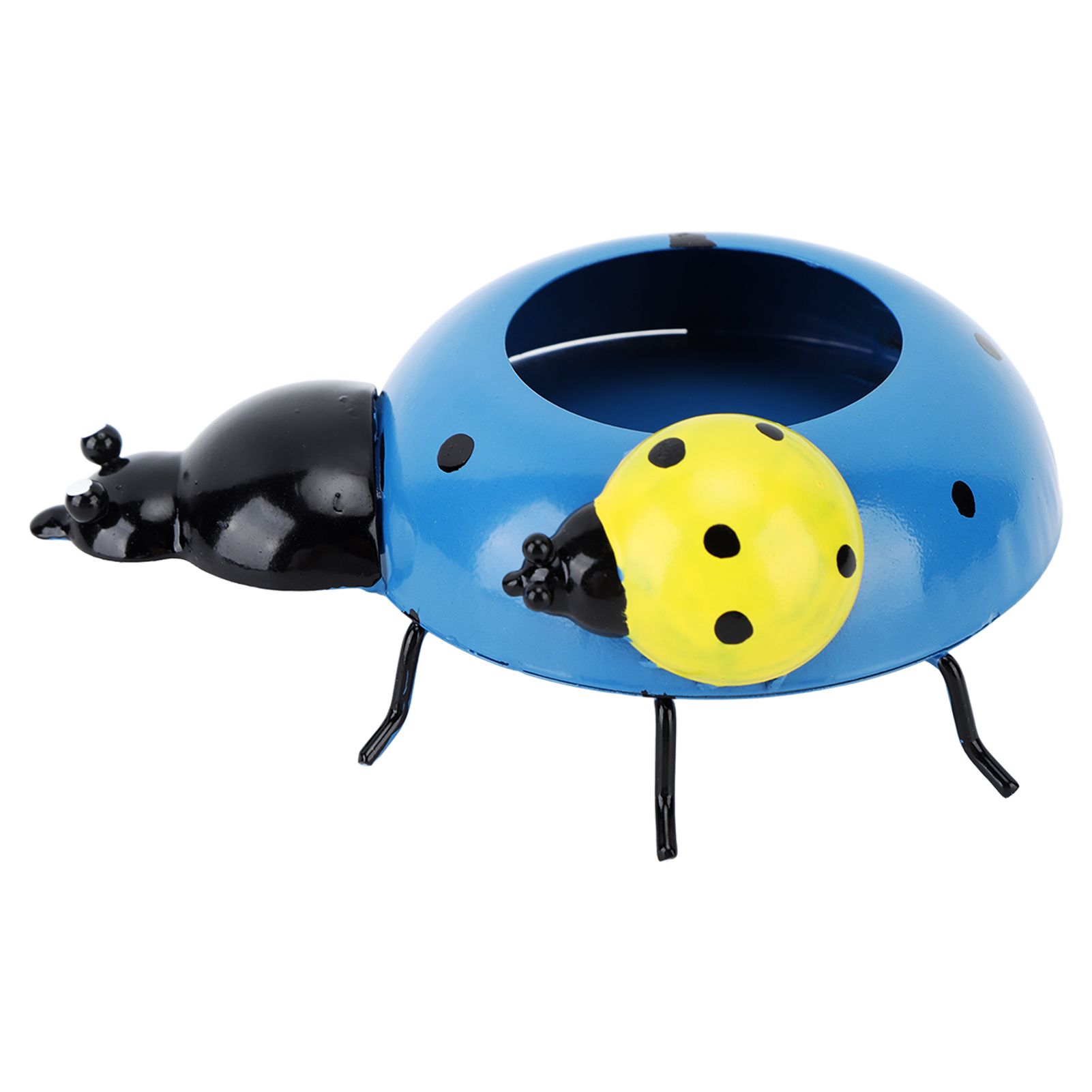 5.4cm Diameter Flower Pot Decor Ladybug Shaped Smoothing Surfaces Iron Planter Pot for Garden Blue — image 5