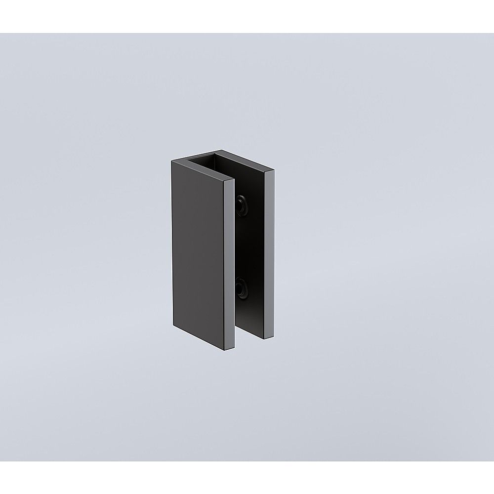 110cm Frameless Wall-to-Wall Shower Screen with Black Brackets & Brass Hinges โ U-Brackets and Floor U-Bracket โ image 6