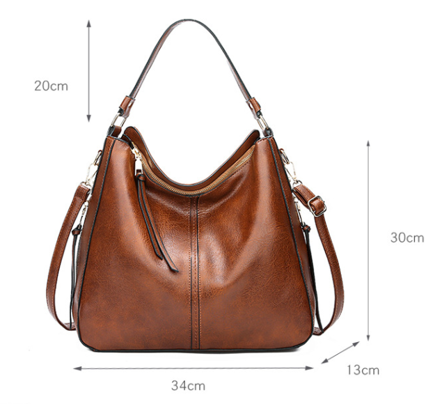 Brown Fashion Large Capacity Handbag - European & American Casual Crossbody Bag, Solid Color Zipper Women's Shoulder Bag — image 5