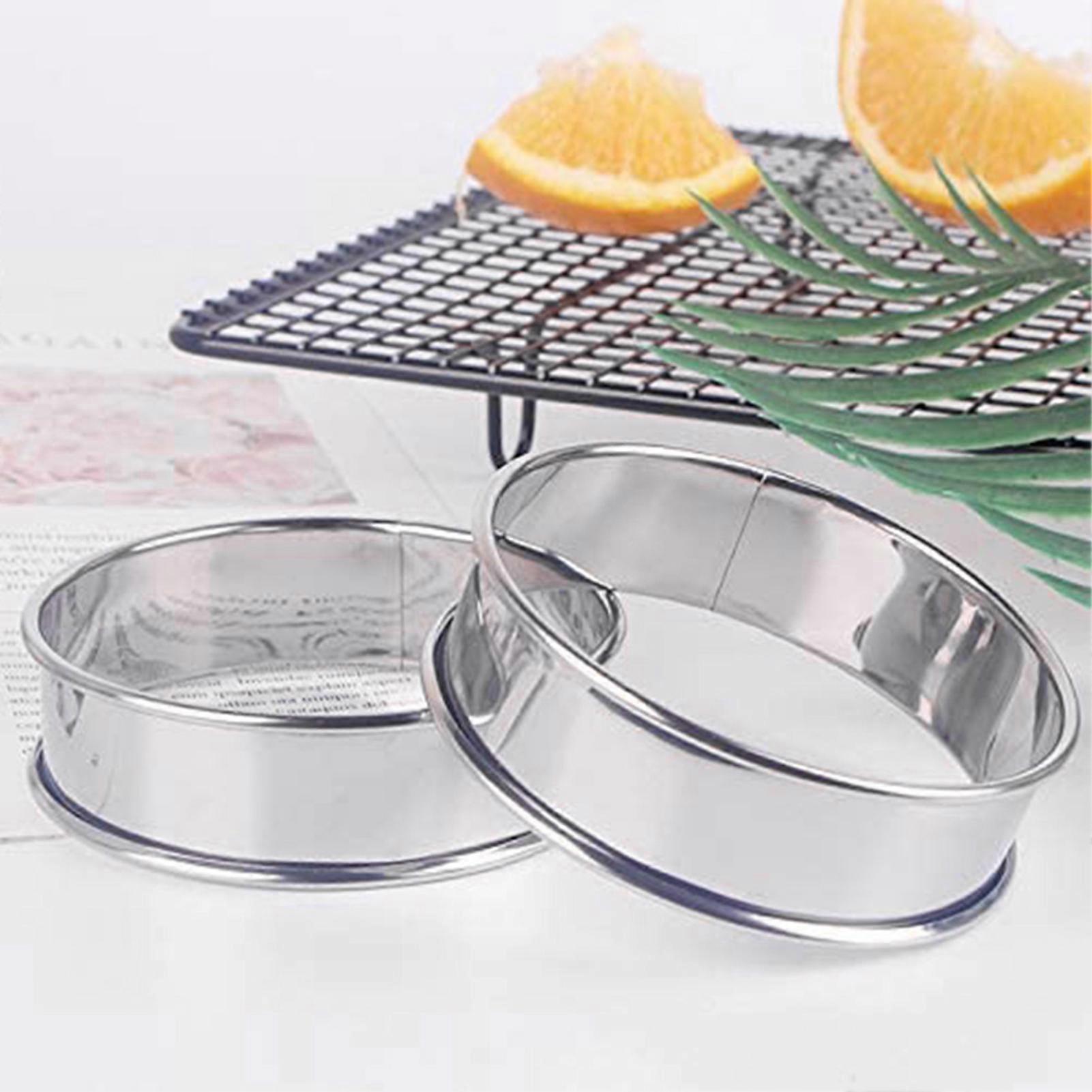 4pcs Stainless Steel Muffin Rings Nonstick Muffin Rings Pastry Rings for Home Baking — image 4