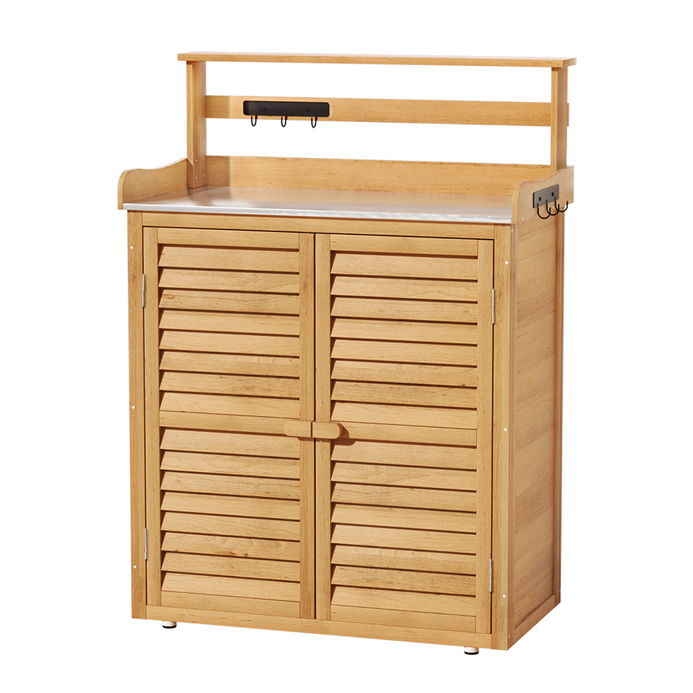 Gardeon Outdoor Storage Cabinet Box Potting Bench Table Shelf Chest Garden Shed — image 3