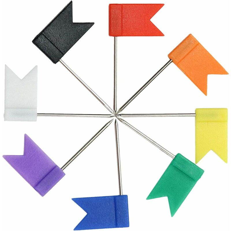 160 Pack Flag Pins, 35Mm Multicolor Push Pins For Cork Board, World Map (8 Assorted Colors) — image 3