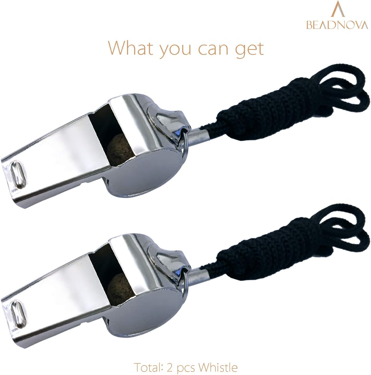 Stainless Steel Whistles with Lanyard Lifeguard Whistle Referee Whistle Metal Whistle Sports Whistle Coaches Whistle โ image 2