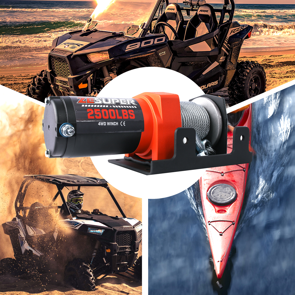 ZESUPER Electric Winch 2500LBS/1134KG 12V 15.2M Steel Cable ATV UTV 4WD 4X4 Boat โ image 6